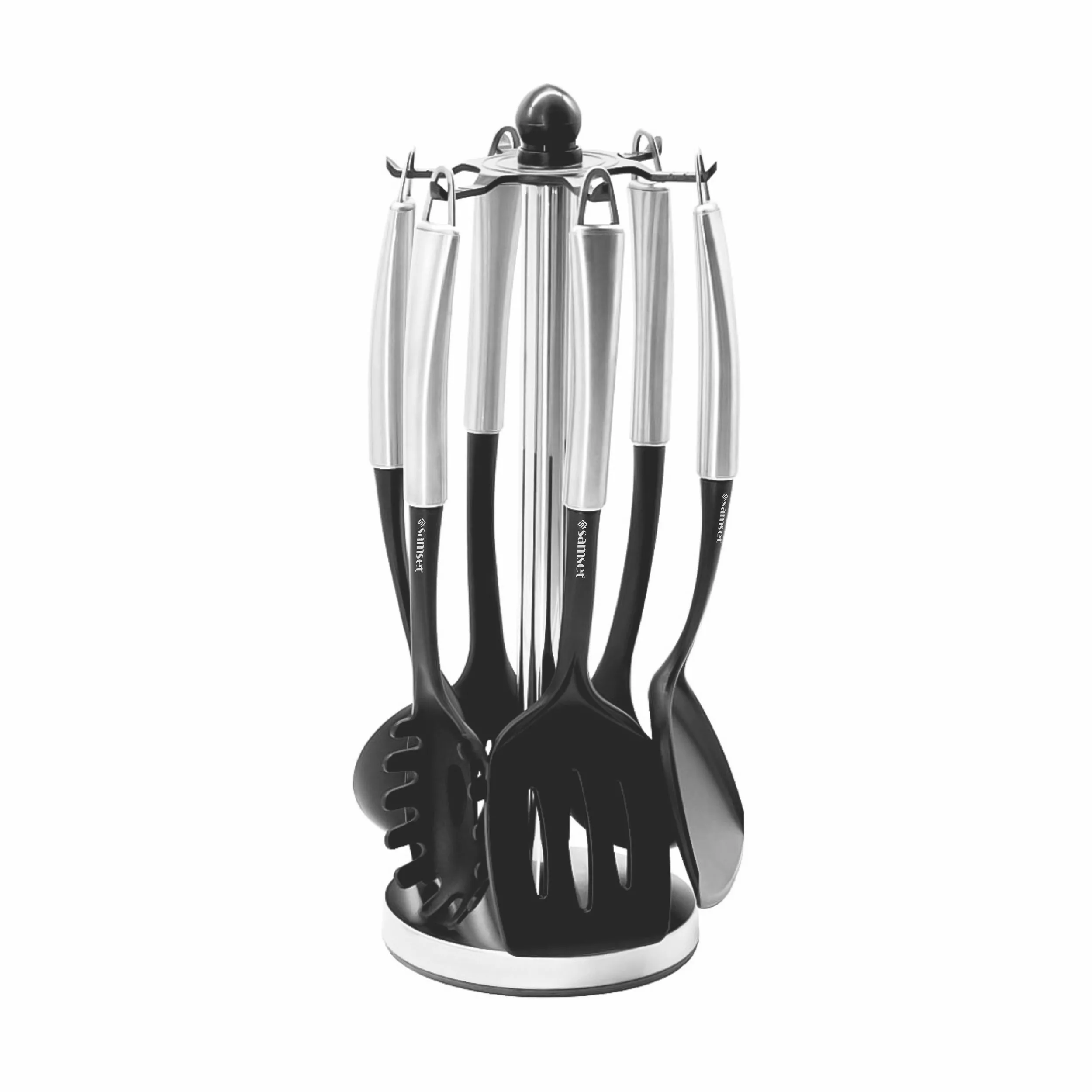 سرویس کفگیر و ملاقه 7 پارچه سام ست مدل دسته استیل