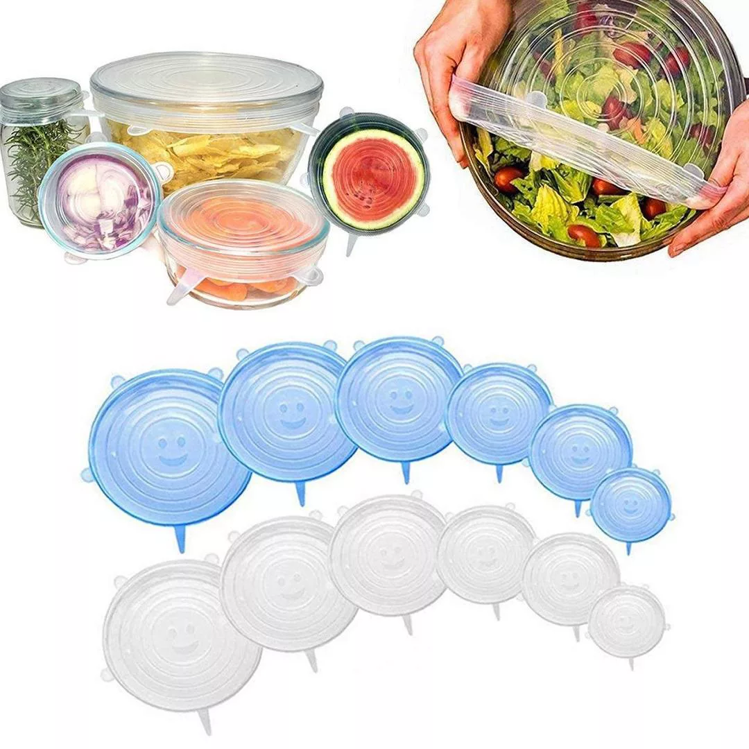 درپوش ظرف مدل سیلیکونی کدASA 27 مجموعه 6 عددی