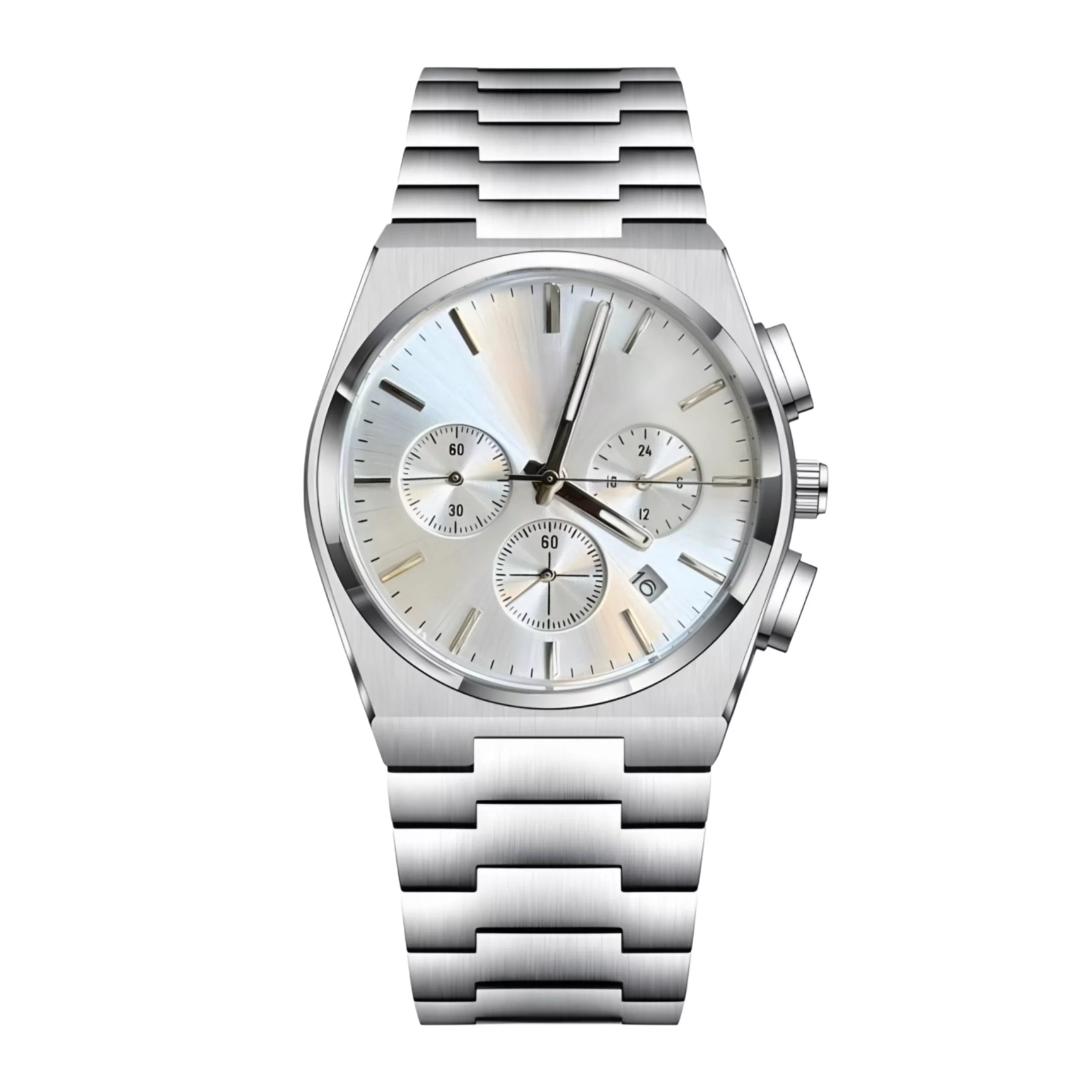 ساعت مچی عقربه‌ای کوارتز مردانه مدل سه موتور فعال کرنوگراف بند استیل قفل مخفی کد ۳