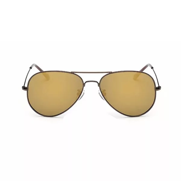 عینک آفتابی فرم خاص مدل P-3025 Polarized Gold Coffee Mirror