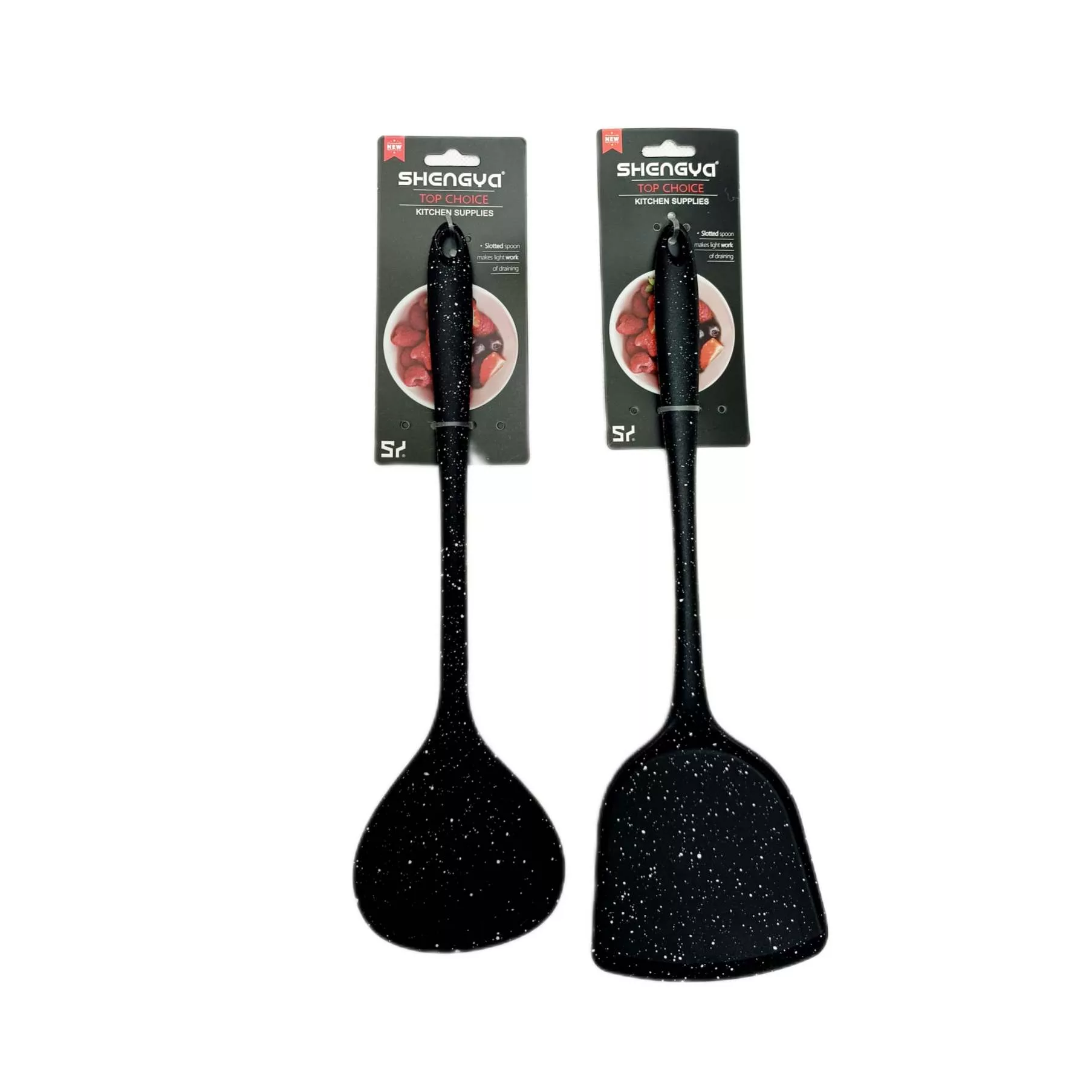 سرویس کفگیر و ملاقه 2 پارچه شنگیا مدل سیلیکونی کهکشانی کد NEW 1365