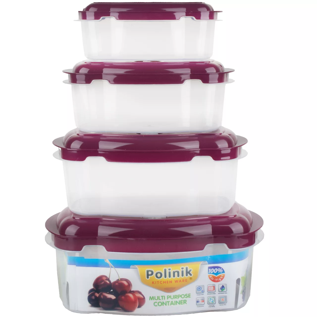 ست ظروف نگهدارنده 4 پارچه پولینیک کد 0022