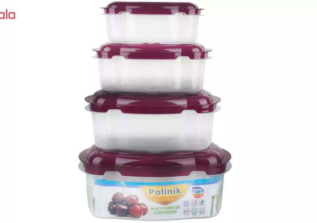 ست ظروف نگهدارنده 4 پارچه پولینیک کد 0022