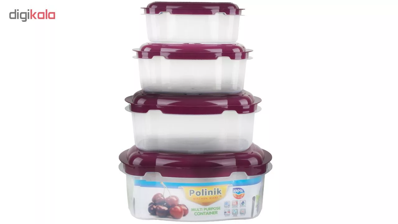 ست ظروف نگهدارنده 4 پارچه پولینیک کد 0022