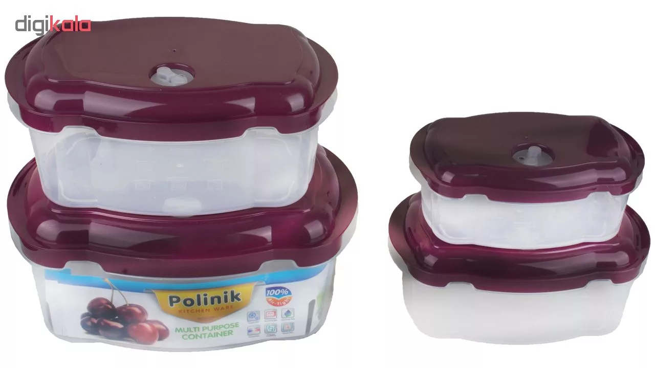 ست ظروف نگهدارنده 4 پارچه پولینیک کد 0022