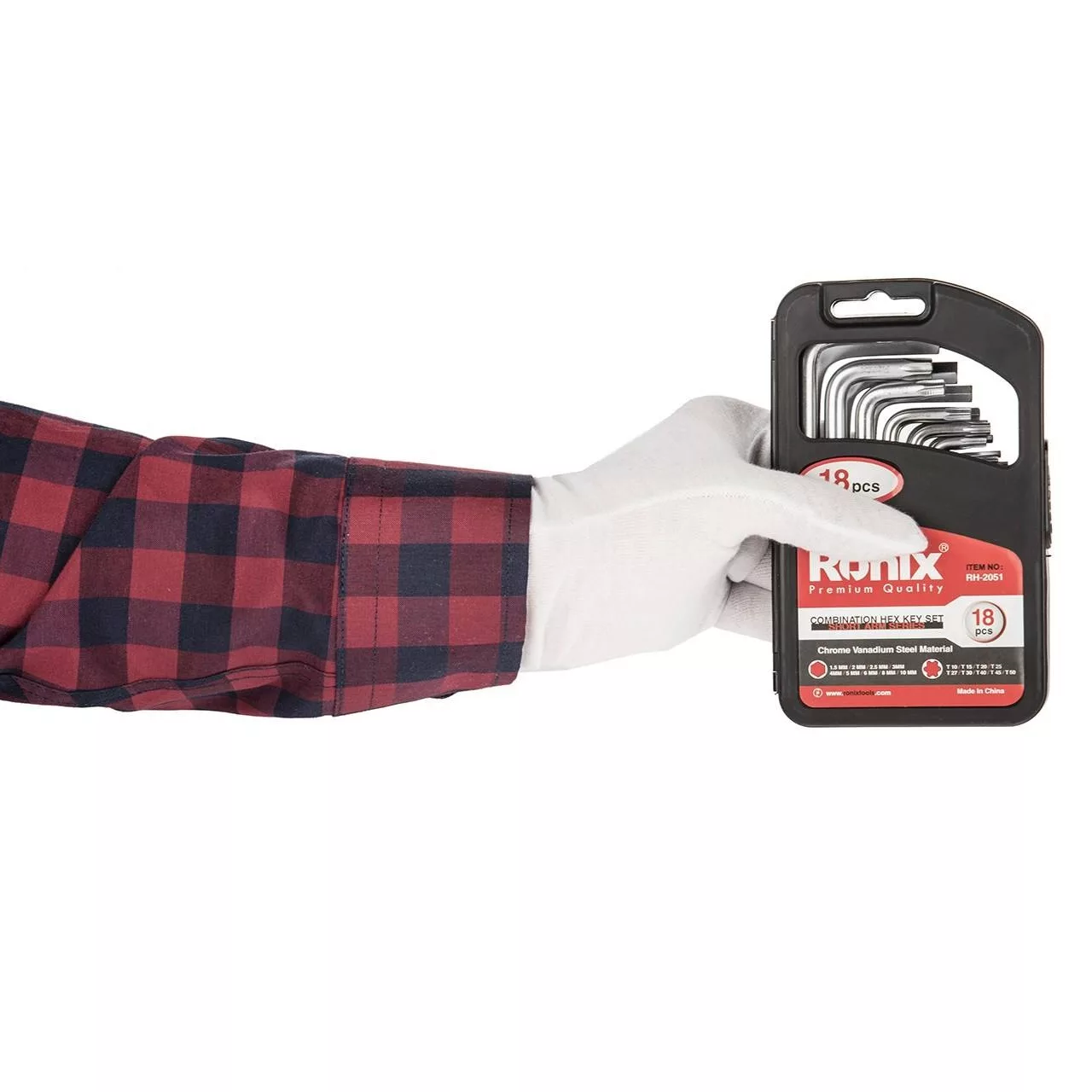 مجموعه 18 عددی آچار آلن و ستاره ای رونیکس مدل RX-2051