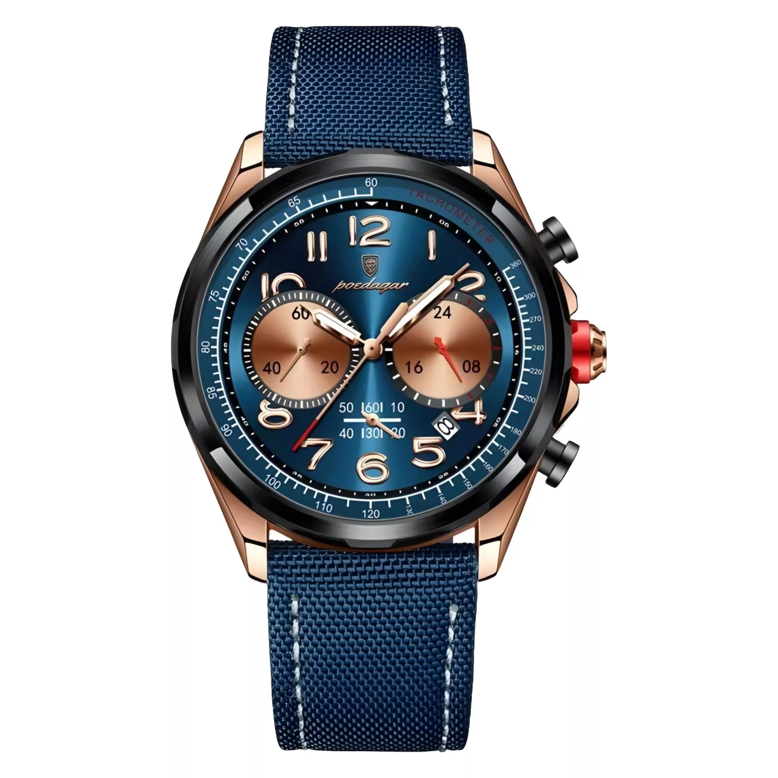 ساعت مچی عقربه‌ای کوارتز مردانه پوداگار مدل سه موتور فعال کرنوگراف کد 3
