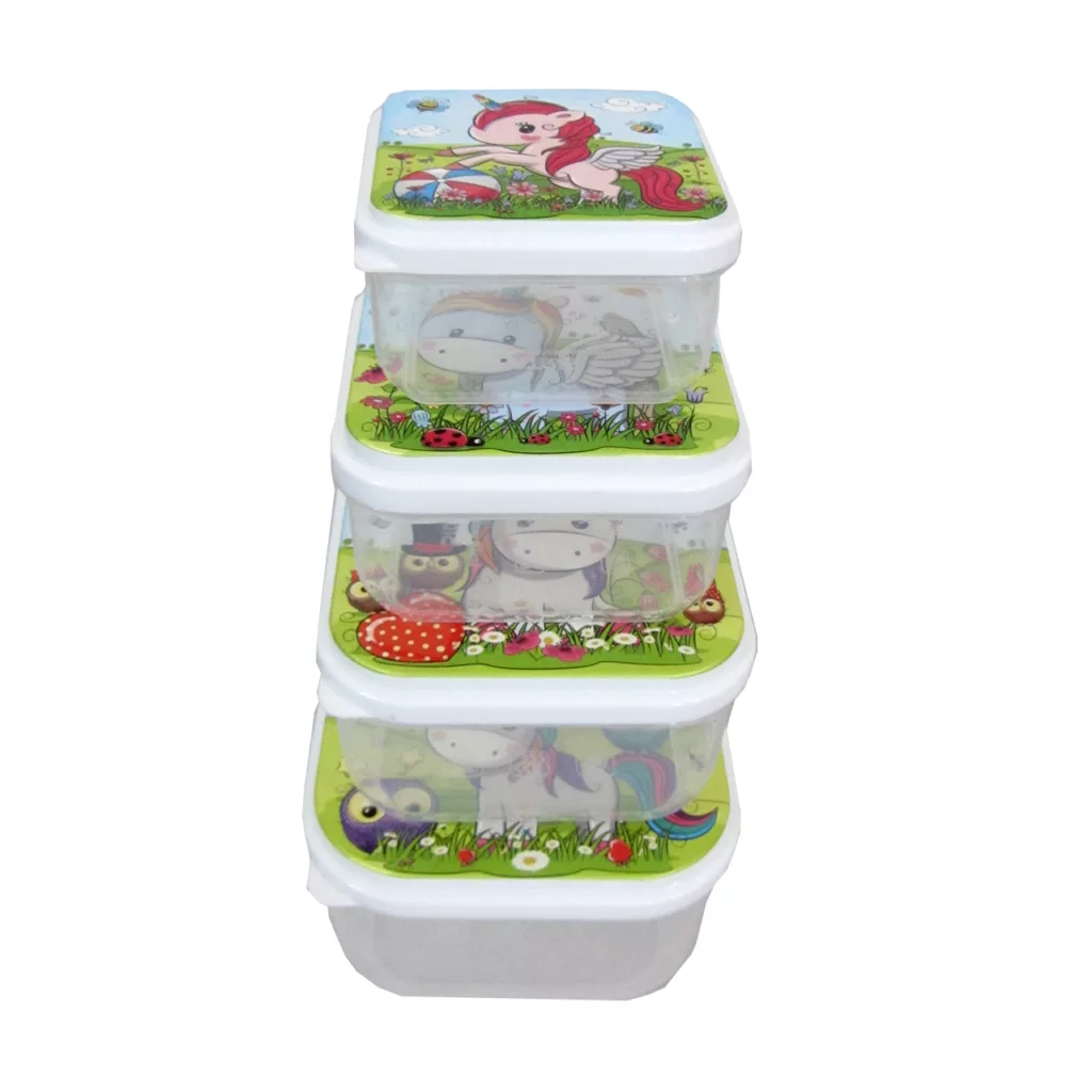 ظرف نگهدارنده آتریس طرح تک شاخ مجموعه 4 عددی