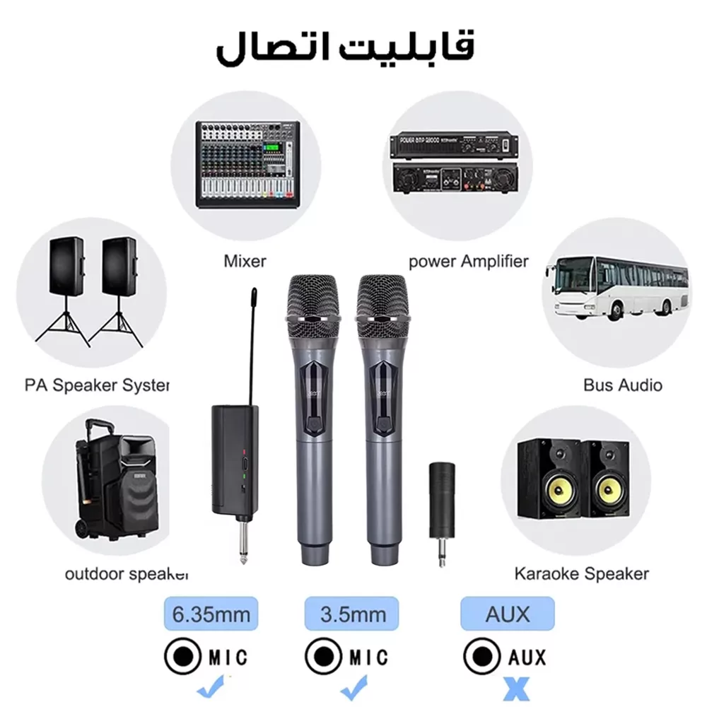 میکروفن بی سیم مدل Mic-2win بسته 2 عددی