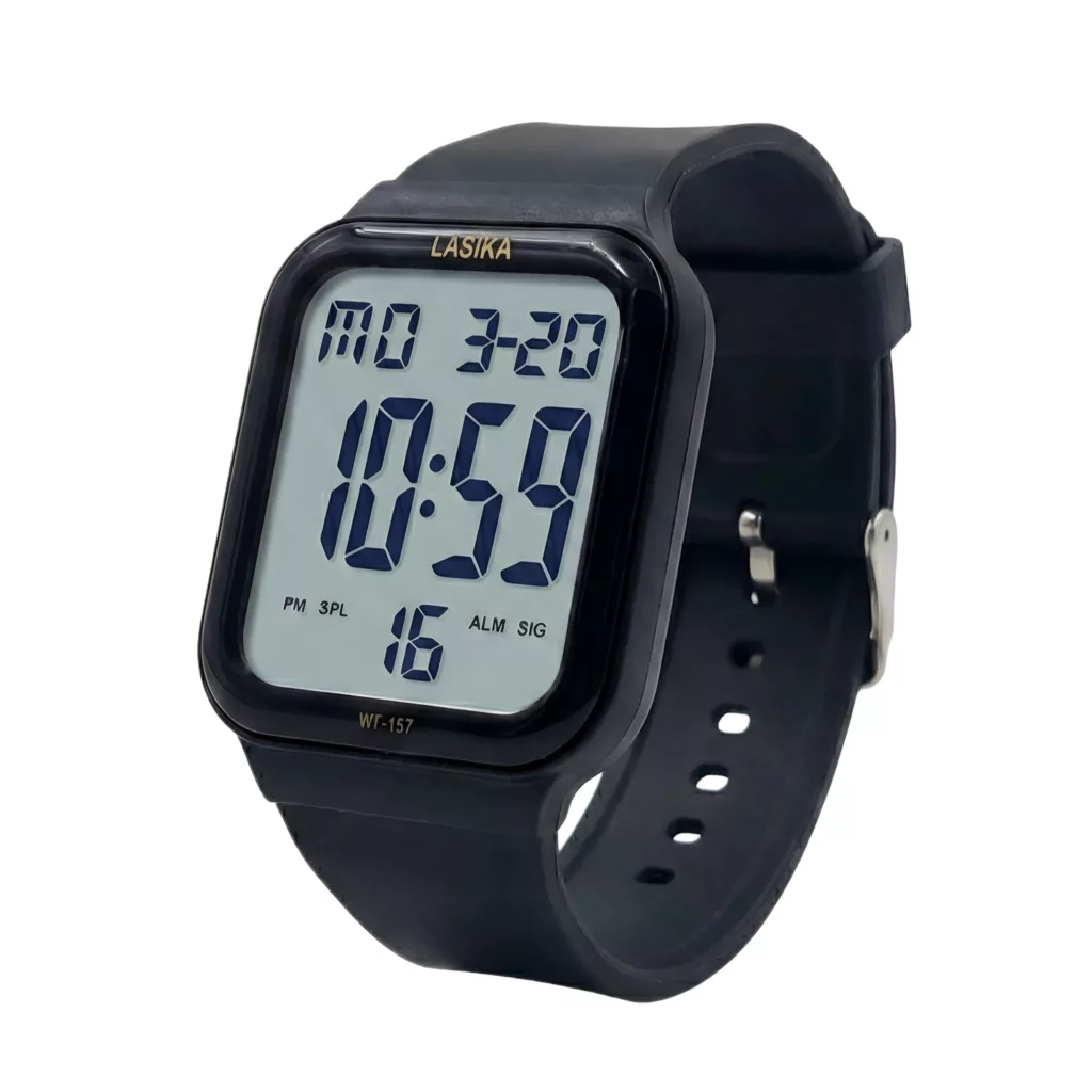 ساعت مچی دیجیتال لاسیکا مدل اسپرت تک زمانه کرنوگراف بند پیو کد L3