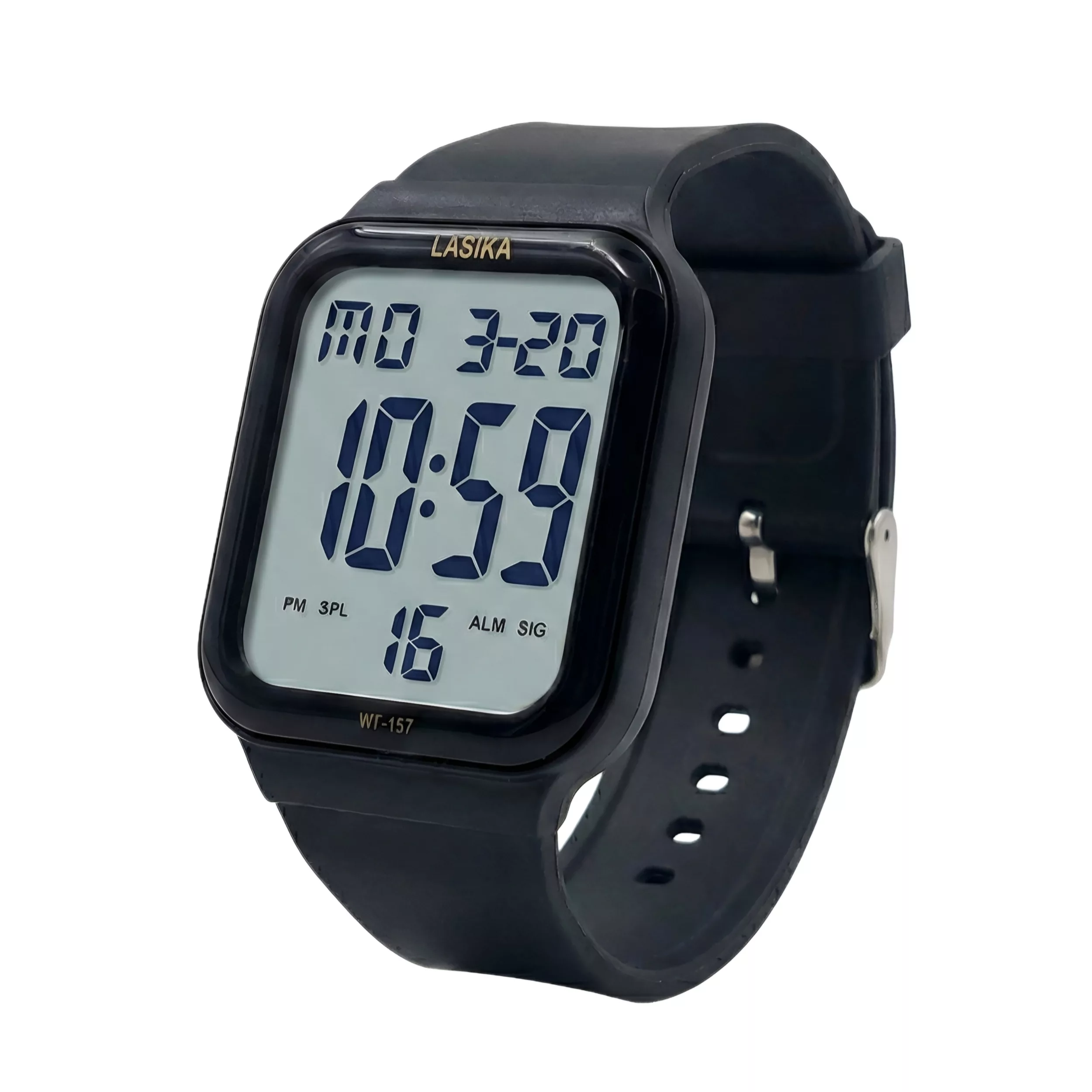 ساعت مچی دیجیتال لاسیکا مدل اسپرت تک زمانه کرنوگراف بند پیو کد L3