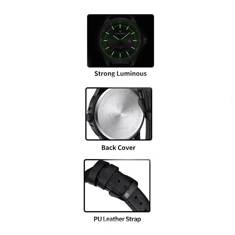 ساعت مچی عقربه‌ای کوارتز مردانه نیوی فورس مدل NF9248-B.BE.B