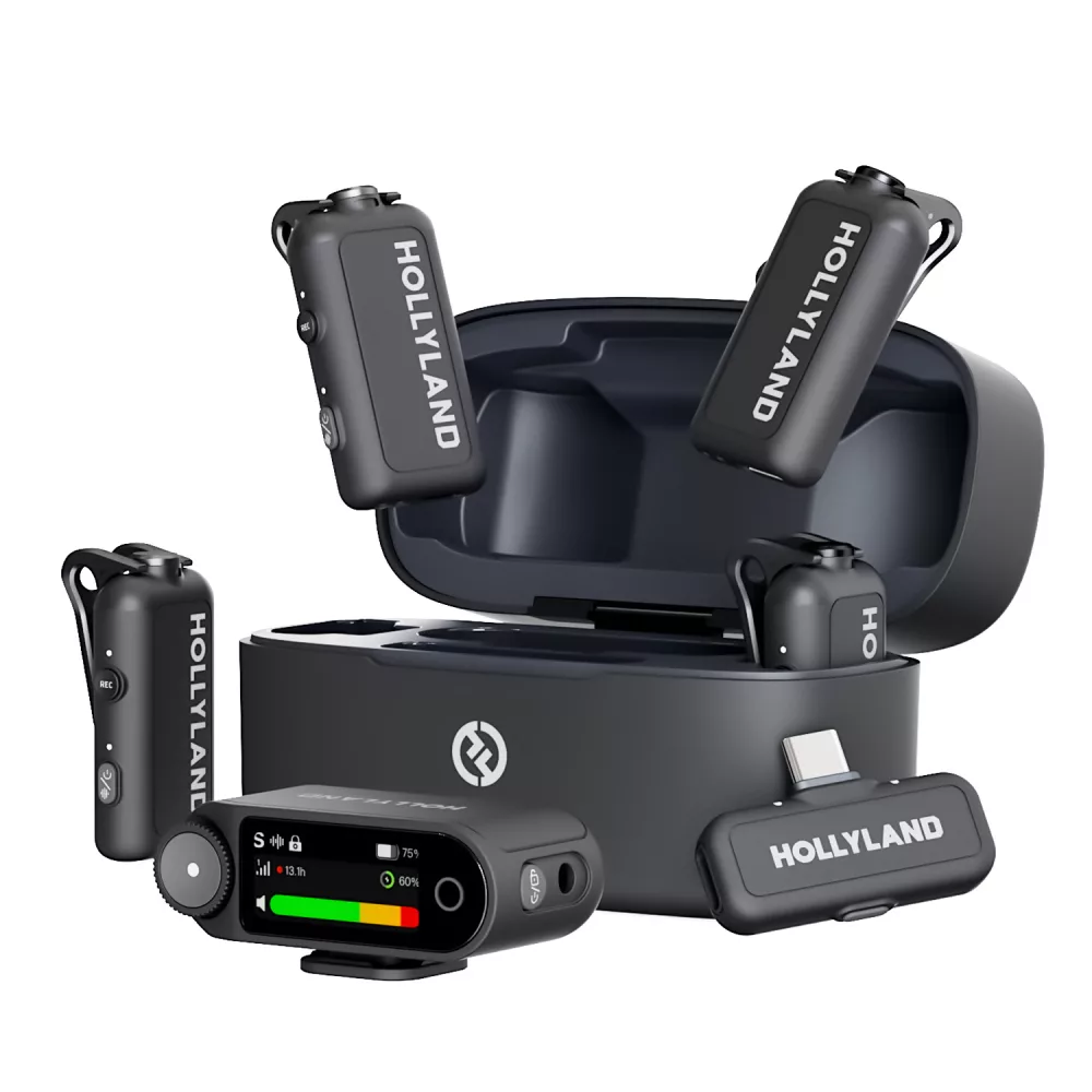 ست میکروفن بی سیم هالی لند مدل 4 کاربره بی سیم LARK MAX 2 Combo با درگاه اتصال تایپ سی ، لایتنیگ ، جک 3.5