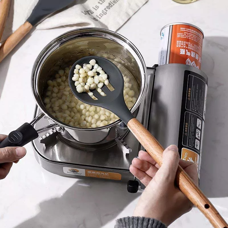 سرویس کفگیر و ملاقه 6 پارچه شنگیا مدل سیلیکونی