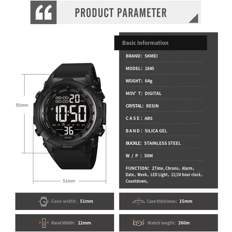 ساعت مچی دیجیتال مردانه اسکمی مدل 18-45