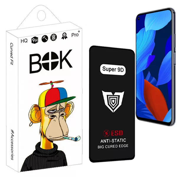 محافظ صفحه نمایش بوک مدل Super 9D مناسب برای گوشی موبایل هوآوی Nova 5T