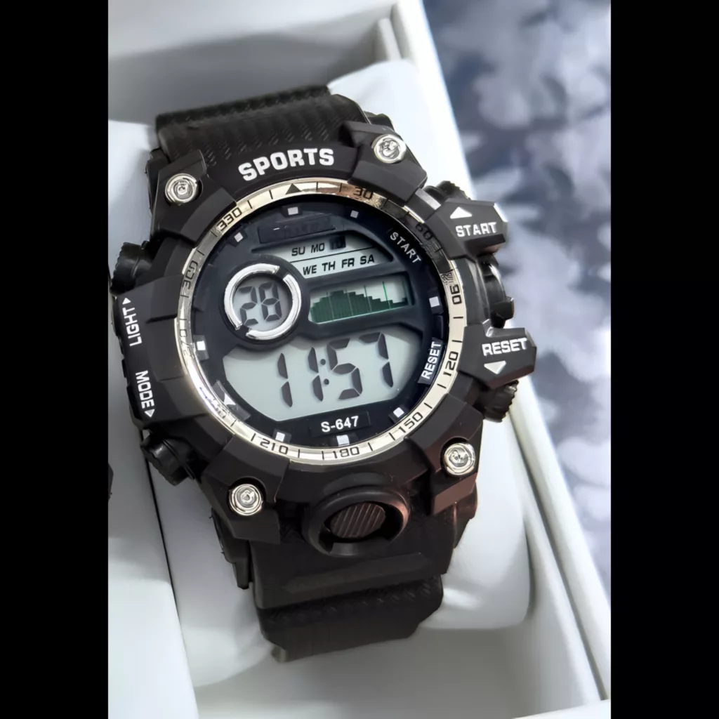 ساعت مچی دیجیتال مدل تک زمانه بند پیو کرنوگراف کد ۱