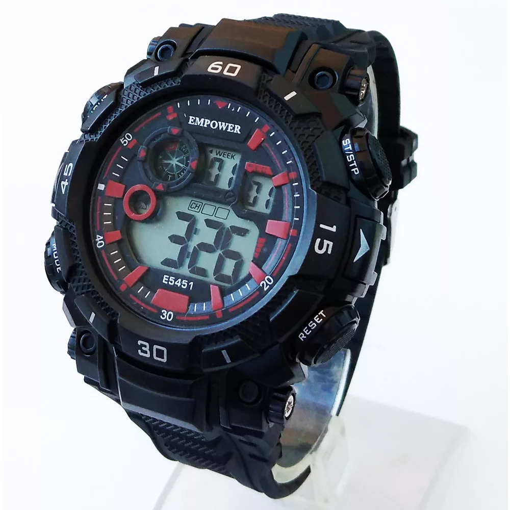 ساعت مچی دیجیتال مردانه امپاور مدل اسپرت ورزشی چراغدار استخری کد 6049SPORT