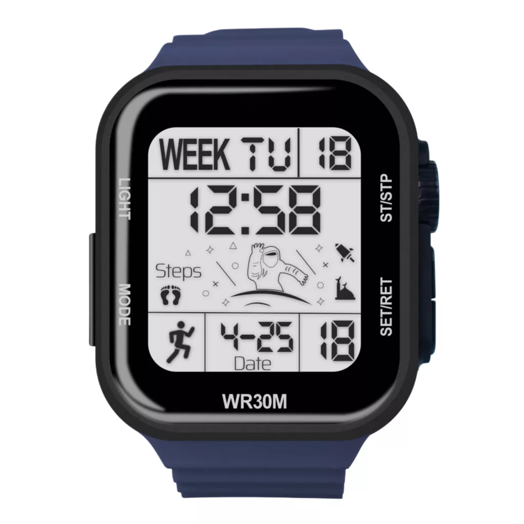 ساعت مچی دیجیتال مدل  اسپرت تک زمانه کرنوگراف بند پیو ضد آب استخری کد B2