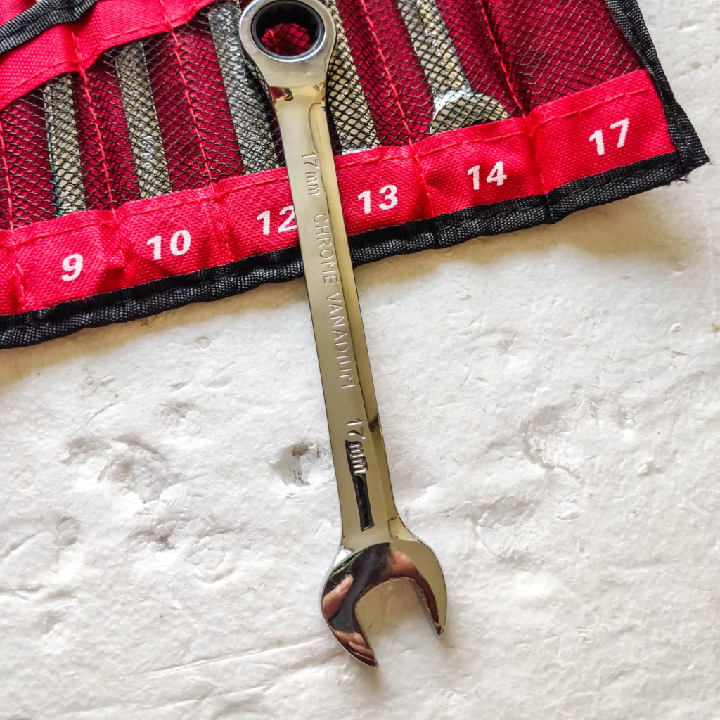 آچار یکسر تخت و یکسر رینگی جغجغه ای جیان کوان مدل RATCHET COMBINATIO WRENCH SET 07 مجموعه 7 عددی