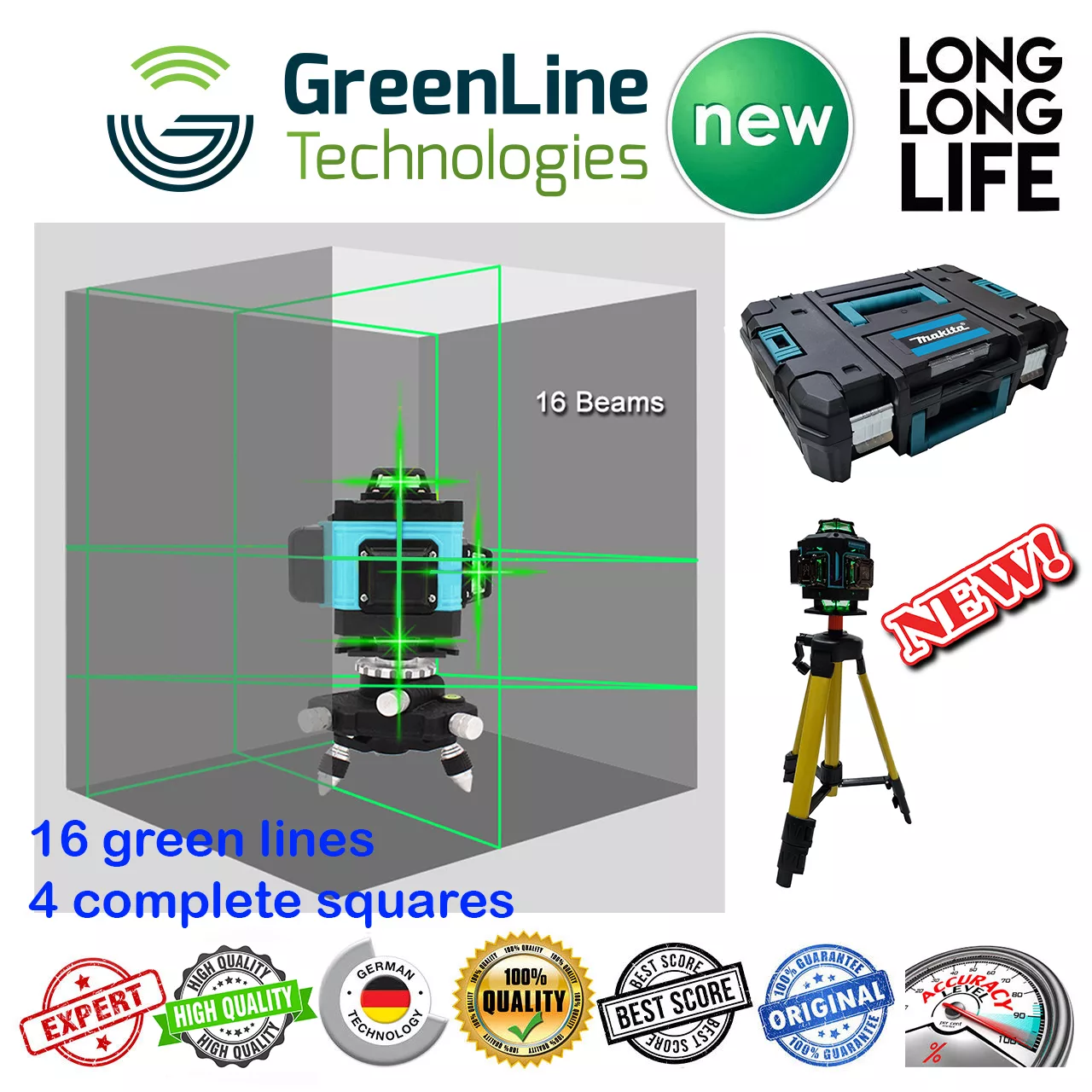 تراز لیزری هوشمند دیجیتالی ماکیتا مدل Makita G-16 Line چهار بعدی هوشمند