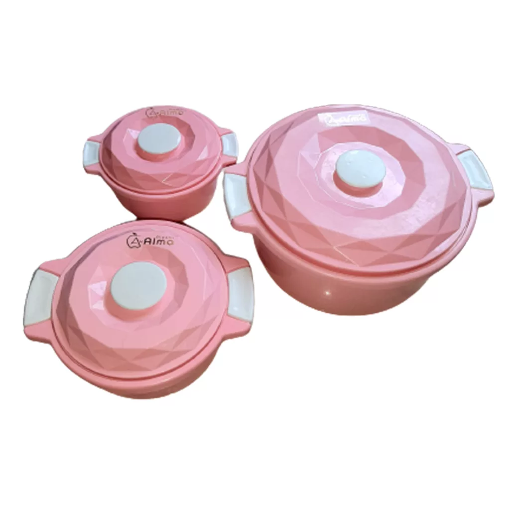 ظرف نگهدارنده مدل قابلمه طرحدار آلما بسته 3 عددی