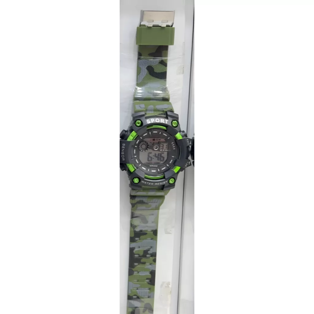 ساعت مچی دیجیتال مردانه مدل اسپرت تک زمانه بند پیو ارتشی کد ۲