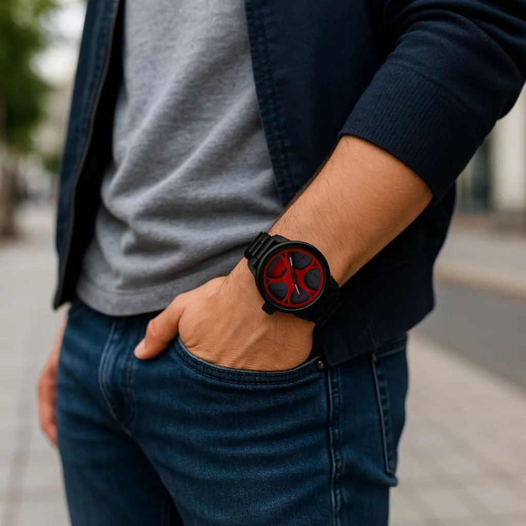 ساعت مچی عقربهای کوارتز مردانه مدل اسپرت صفحه رینگ چرخان کد P4