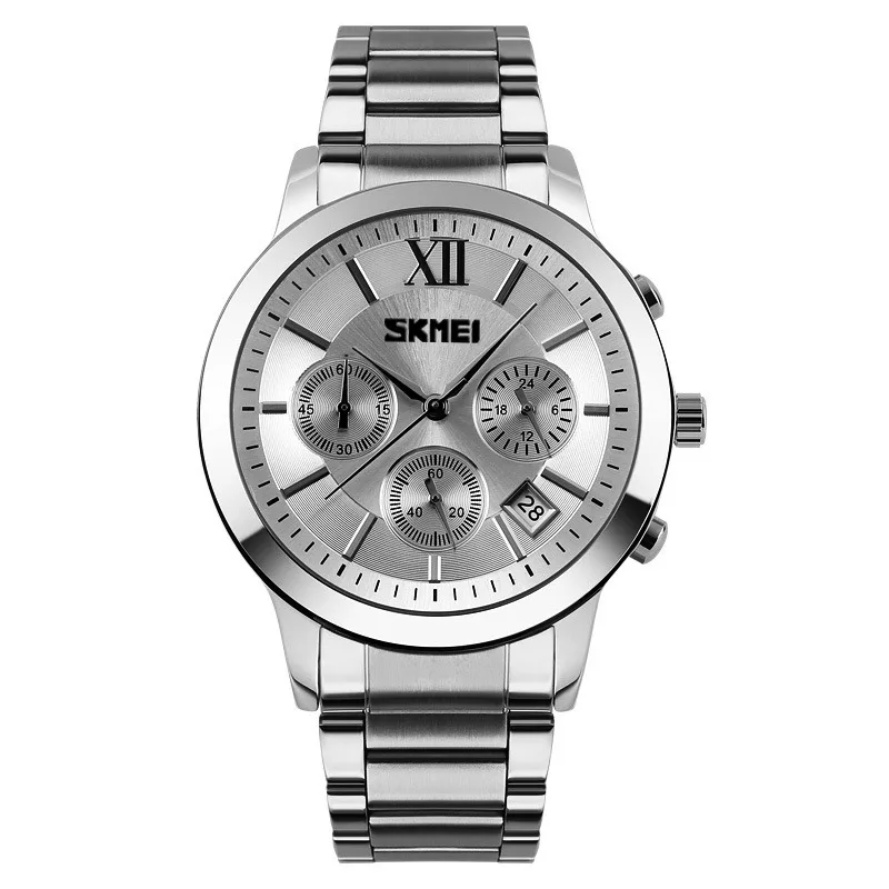 ساعت مچی عقربه‌ای کوارتز مردانه اسکمی مدل 9097SI به همراه دستبند