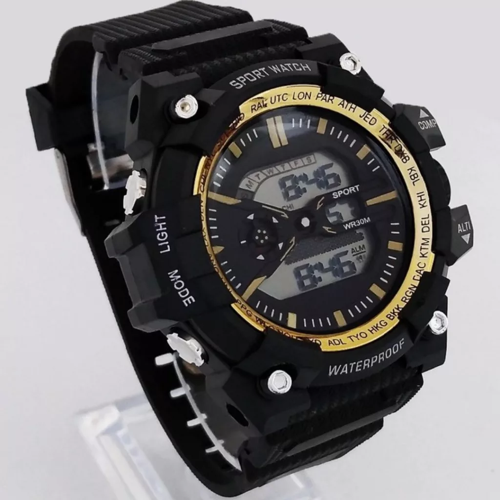 ساعت مچی دیجیتال مدل تک زمانه کرنوگراف بند پیو کد S1