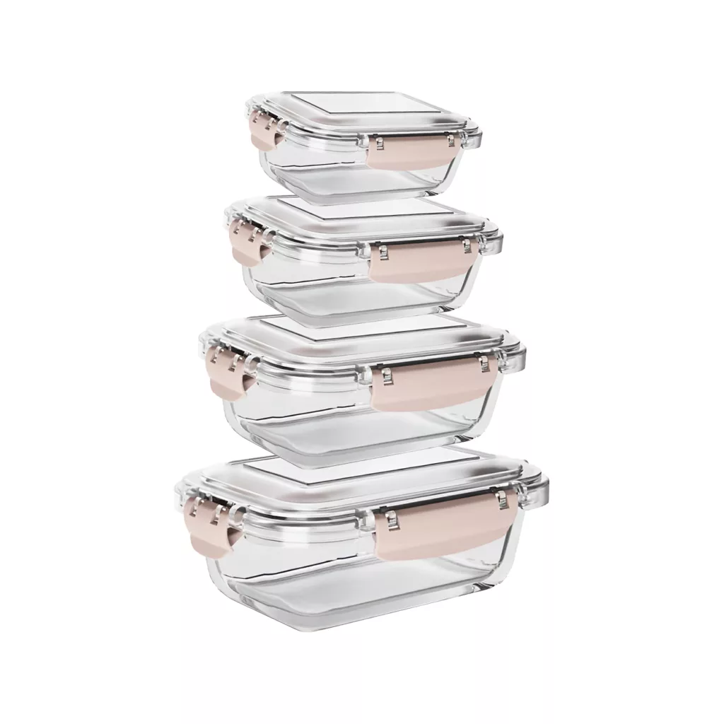 ظرف نگهدارنده شیشه و بلور اصفهان مدل مارینا مجموعه 4 عددی