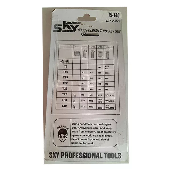 آچار آلن ستاره ای اسکای کد DT-8 مجموعه 8 عددی