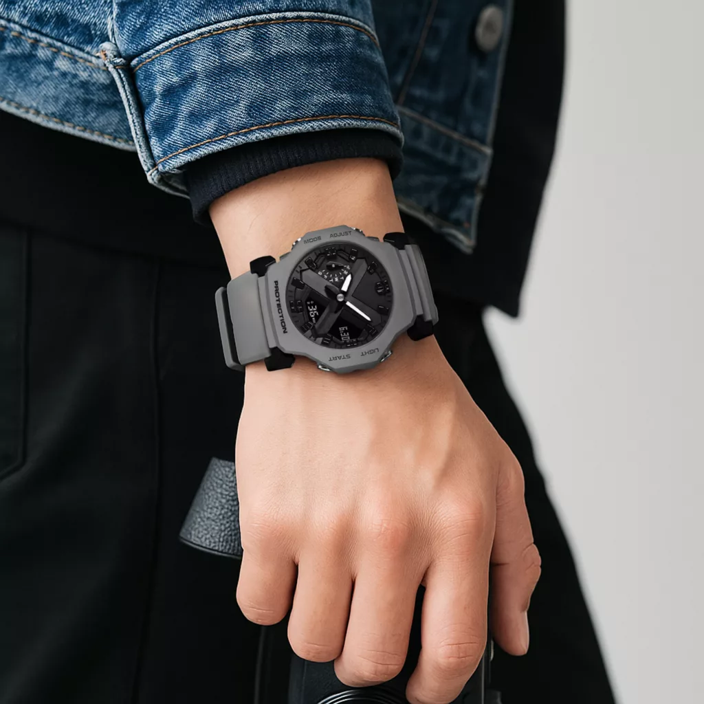 ساعت مچی عقربه‌ای کوارتز مردانه مدل دو زمانه کرنوگراف بند پیو کد b