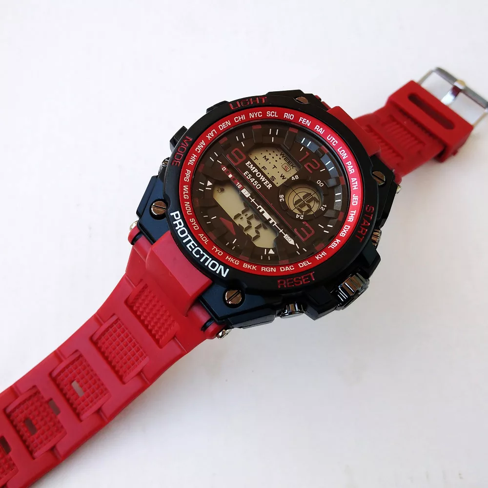 ساعت مچی دیجیتال مردانه امپاور مدل ضدآب کرنومت ردار تاریخ شمار کد 54