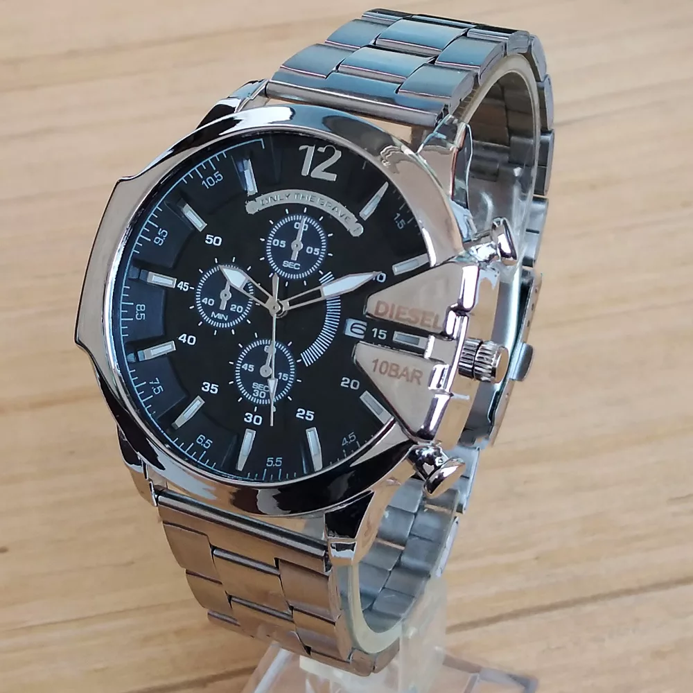 ساعت مچی عقربه‌ای مردانه مدل بند فلزی شاخدار کد 25 NGH