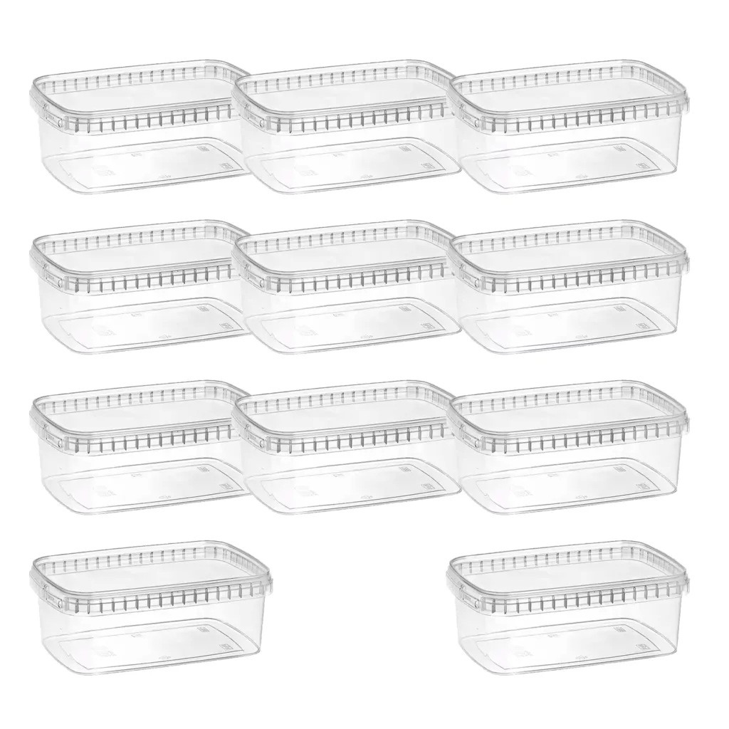 ظرف نگهدارنده طب پلاستیک مدل 1200cc ماکروویوی بسته 11 عددی