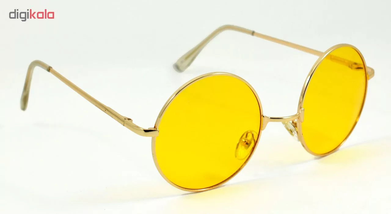 عینک آفتابی مدل Round Metal Yellow