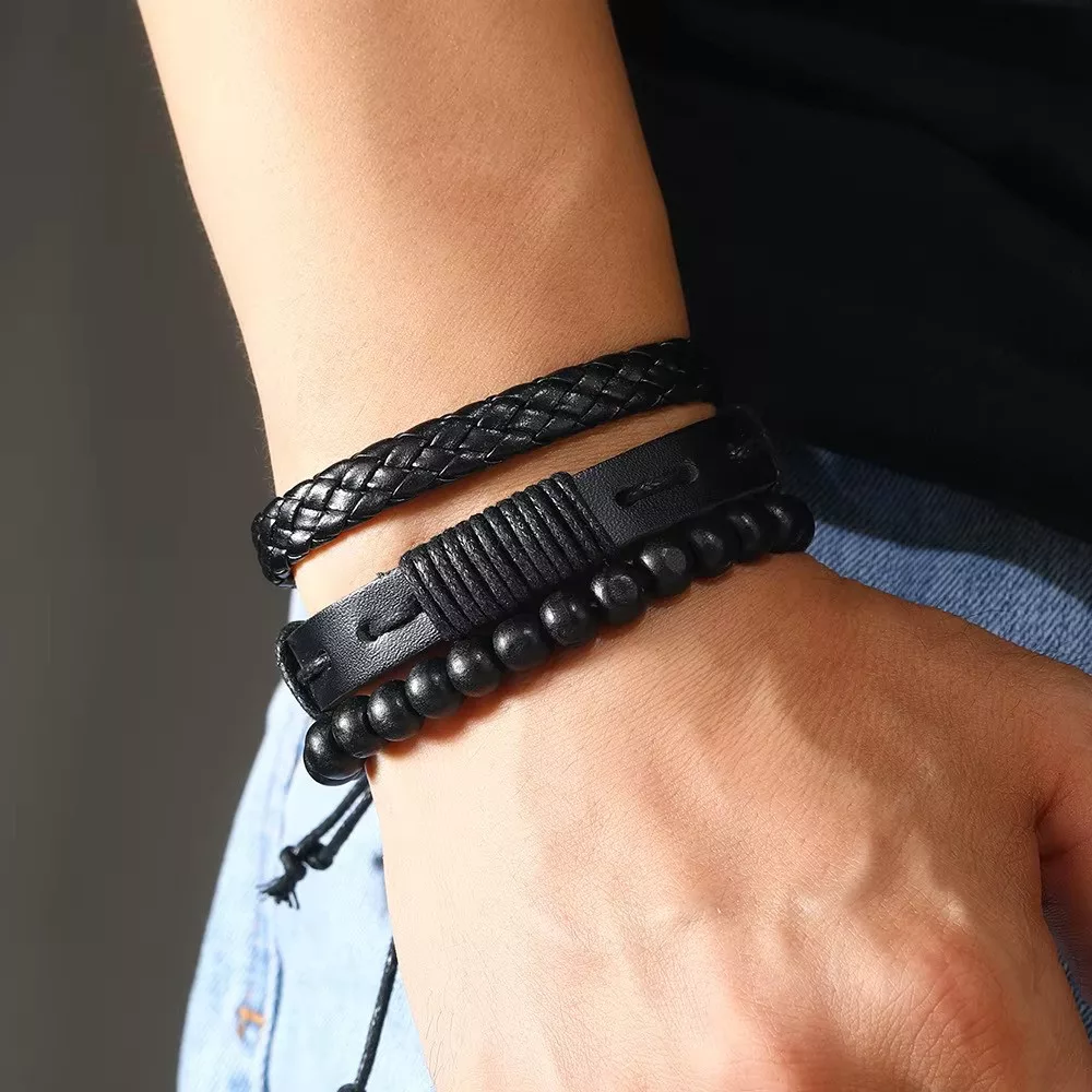 ست ساعت مچی عقربه‌ای کوارتز و دستبند مردانه جنوا مدل 583-1 BLK