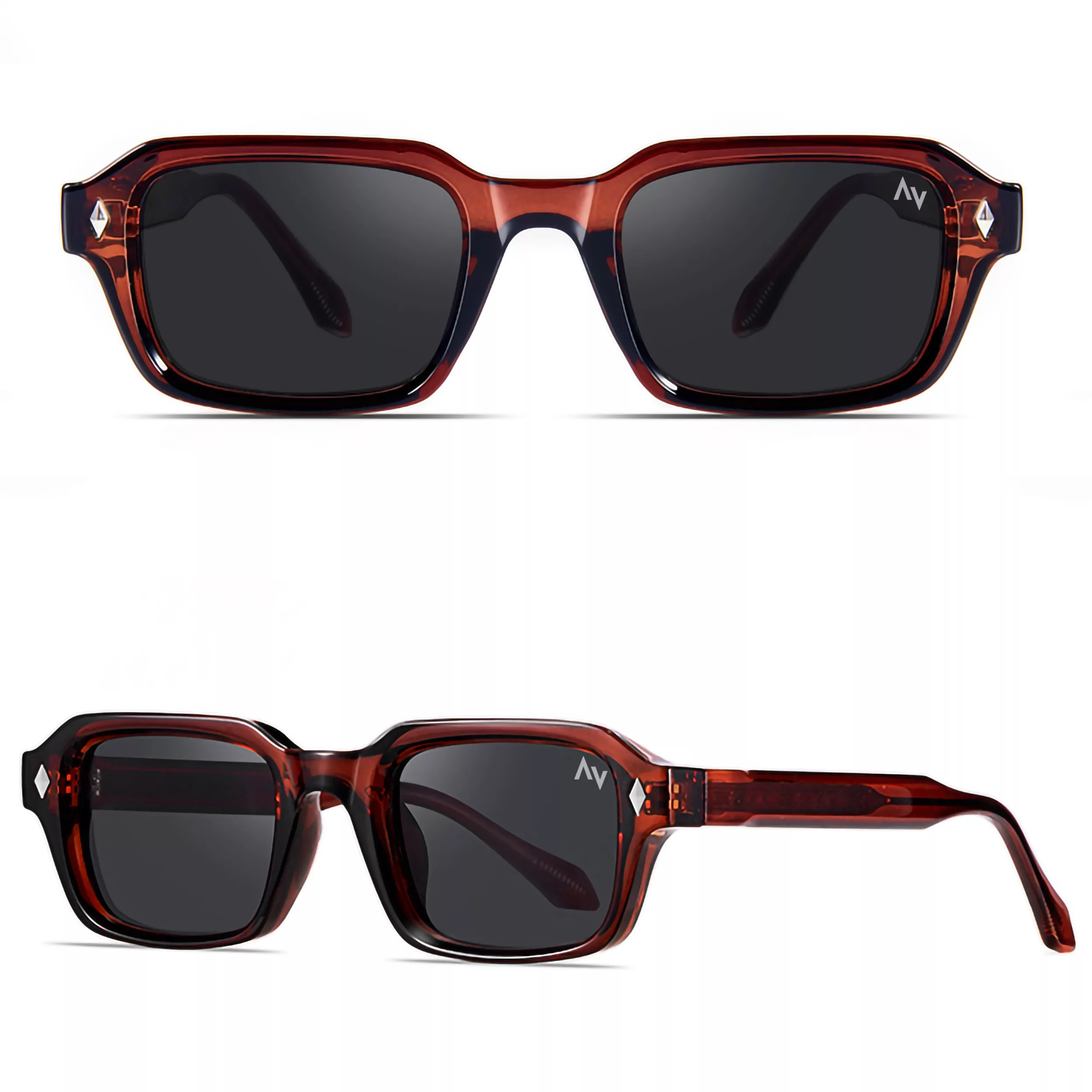 عینک آفتابی مستطیلی آلبرت وگ مدل SZ8106 Sangria Obsidian