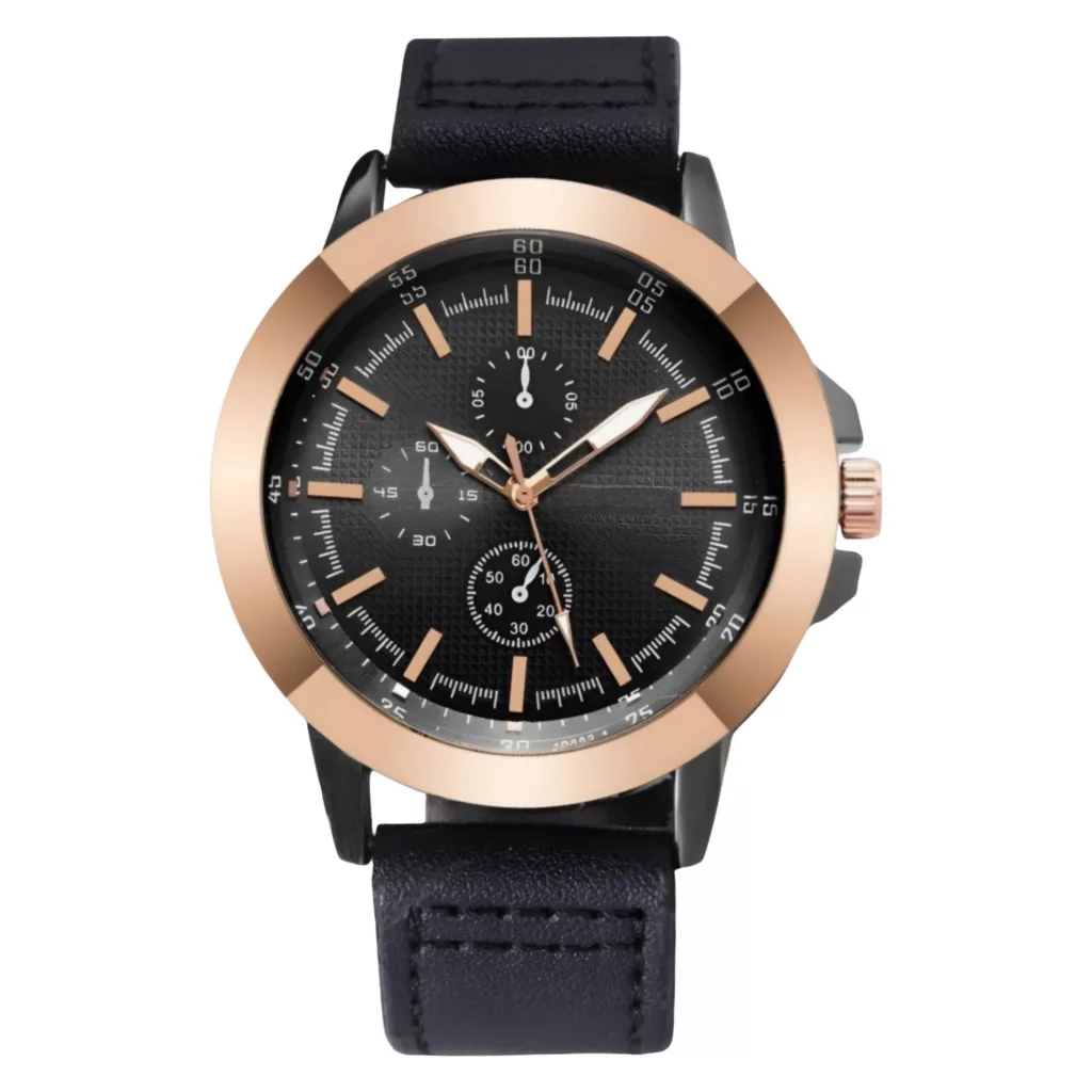 ساعت مچی عقربه‌ای کوارتز مردانه مدل کلاسیک تک موتوره بند چرم کد 4