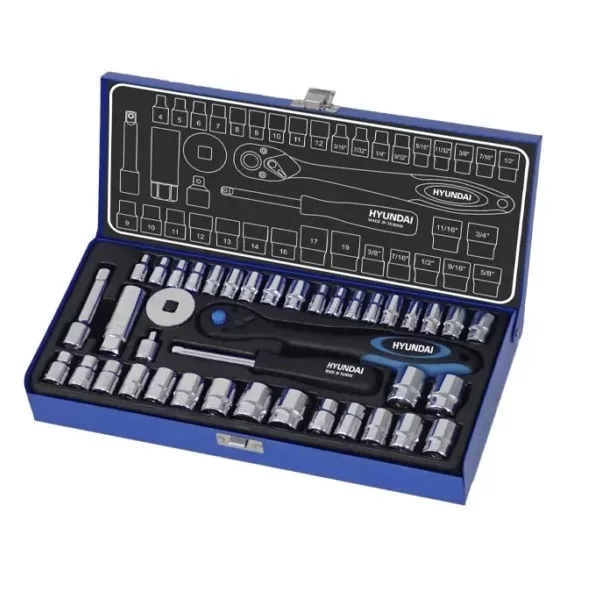 آچار بکس هیوندای مدل HT-9140 مجموعه 40 عددی