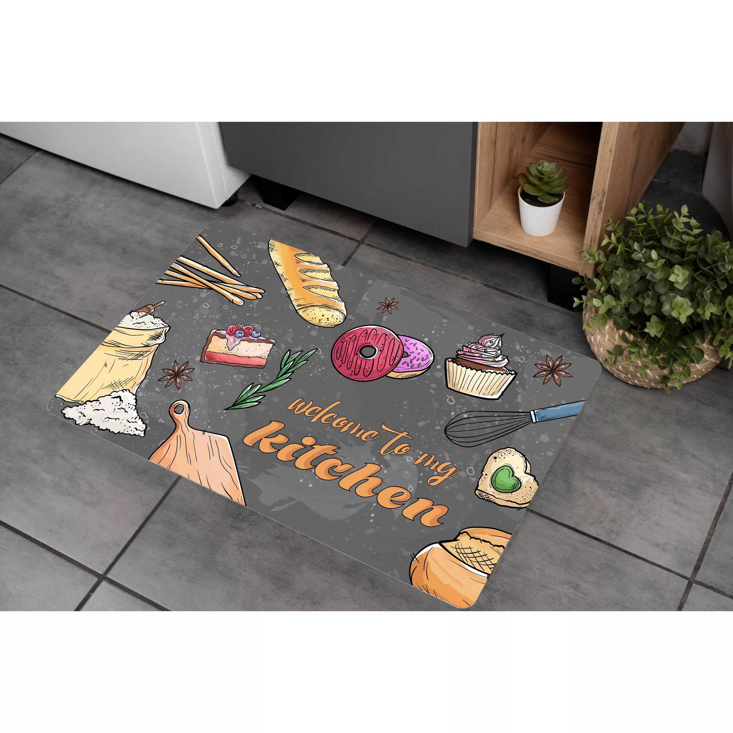 پادری مدل آشپزخانه رویه مخمل کد S618 سایز 75x45 سانتی متر