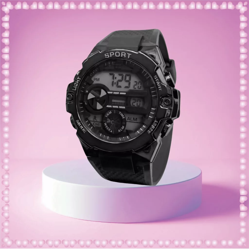 ساعت مچی دیجیتال مردانه مدل اسپرت تک زمانه کرنوگراف بند پیو کد ۱.۴