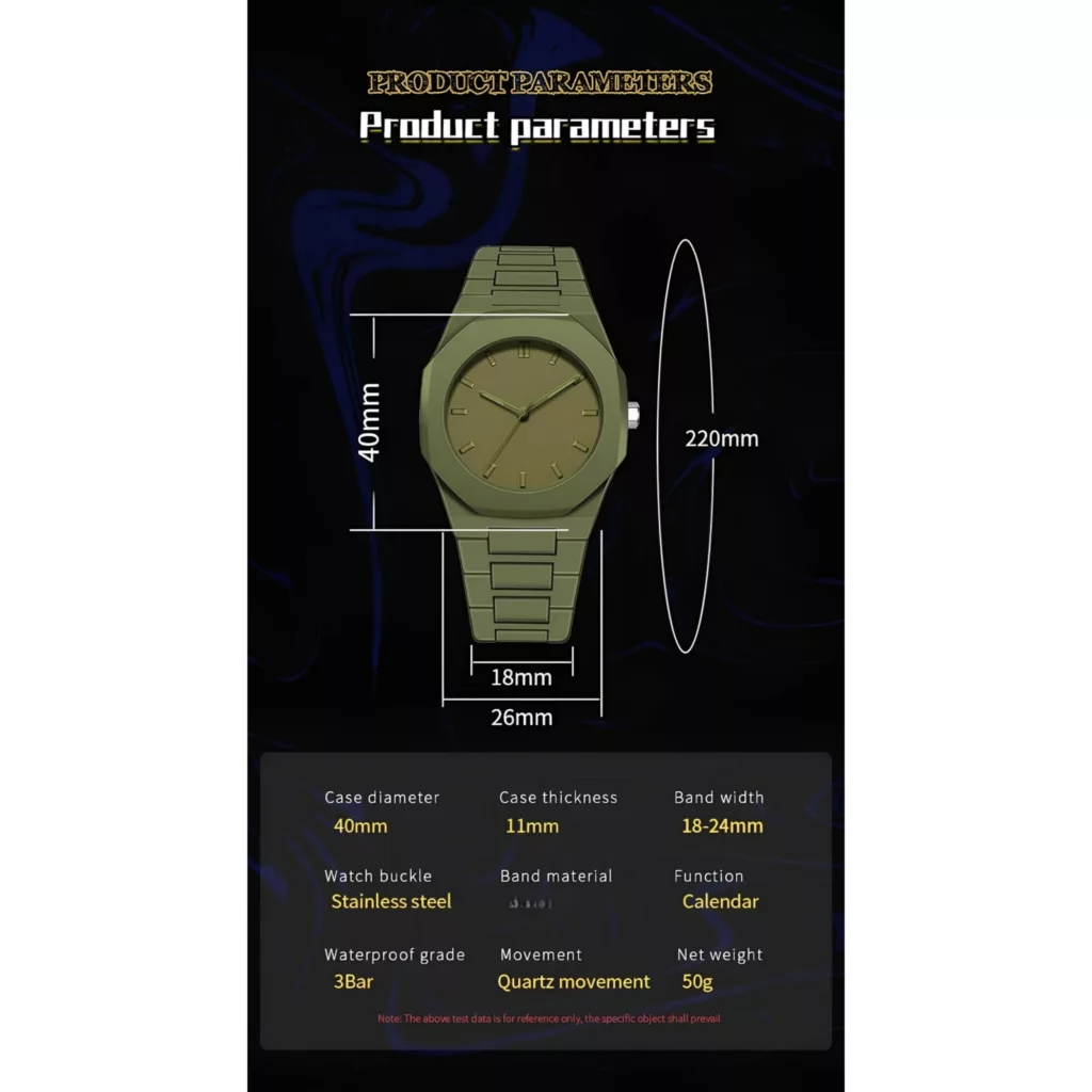 ساعت مچی عقربه‌ای کوارتز مردانه مدل اسپرت بند سبک قفل مخفی کد ۱.۷