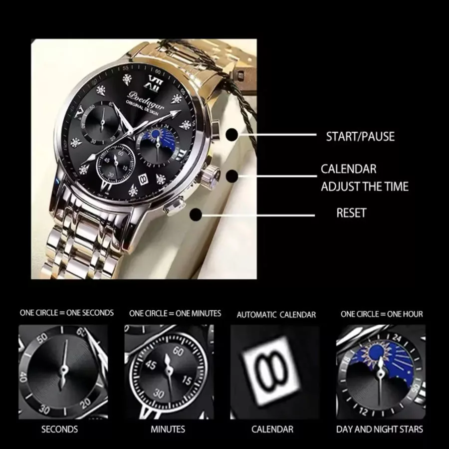 ساعت مچی عقربه‌ای مردانه  کوارتز پوداگار مدل B 809