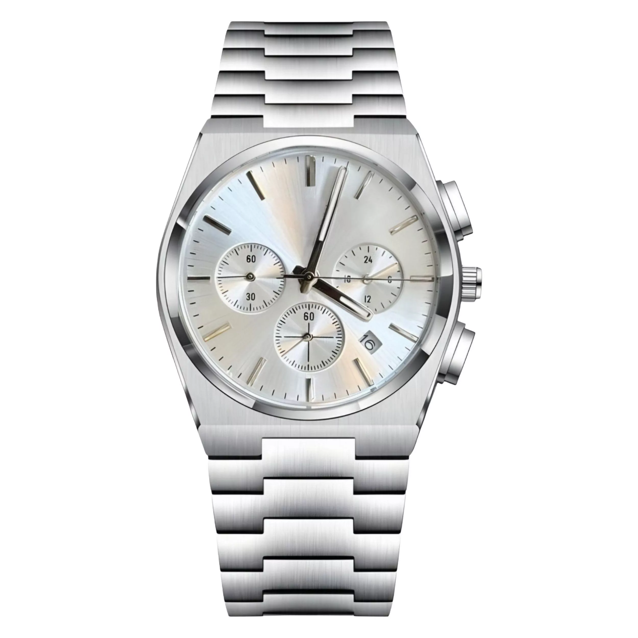 ساعت مچی عقربه‌ای کوارتز مردانه مدل سه موتور فعال کرنوگراف بند استیل قفل مخفی کد ۳