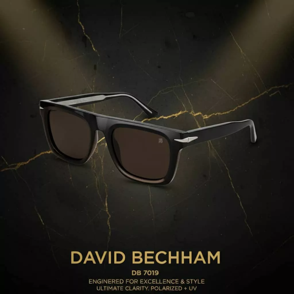 عینک آفتابی مستطیلی دیوید بکهام مدل DB 7019 C2 BS