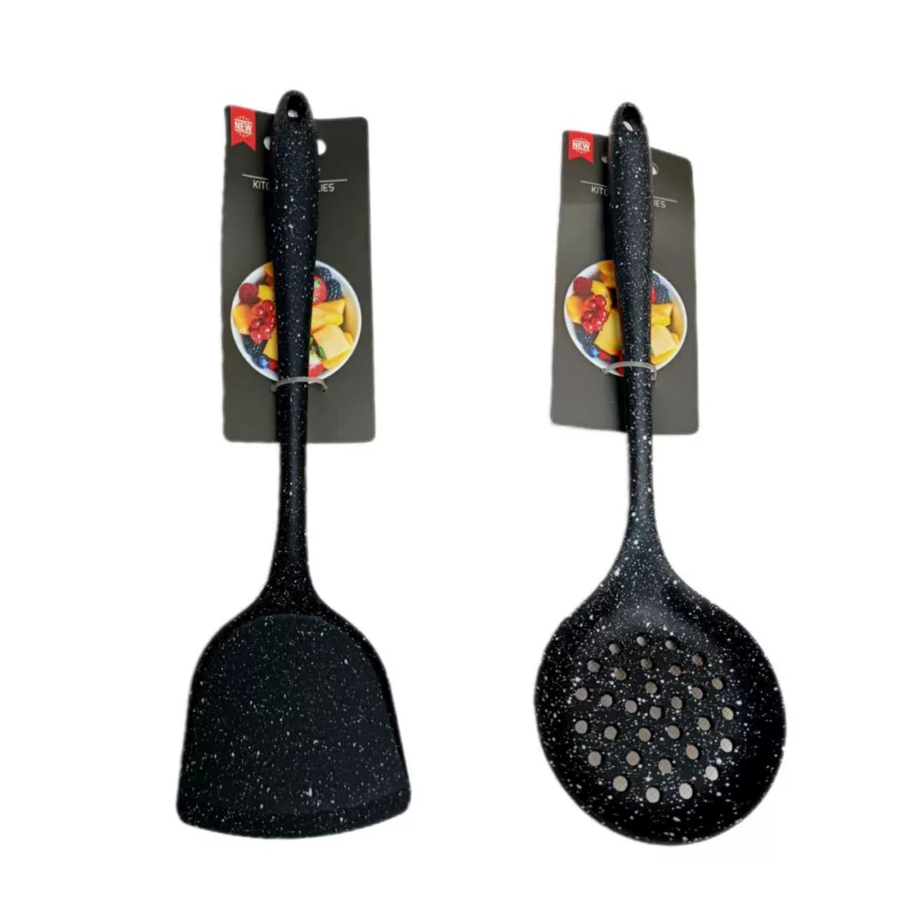 سرویس کفگیر و ملاقه ۲ پارچه شنگیا مدل سیلیکونی کهکشانی کد Z_22