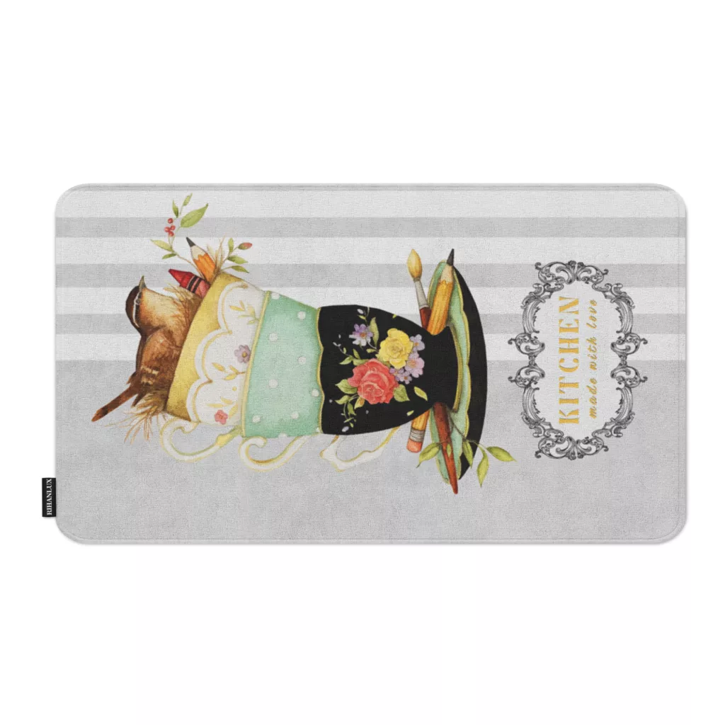 پادری ریحانلوکس مدل مستطیل طرح فنجان آشپزخانه کد PADARI-A13 سایز 70×50 سانتی‌متر مناسب برای فضای داخلی