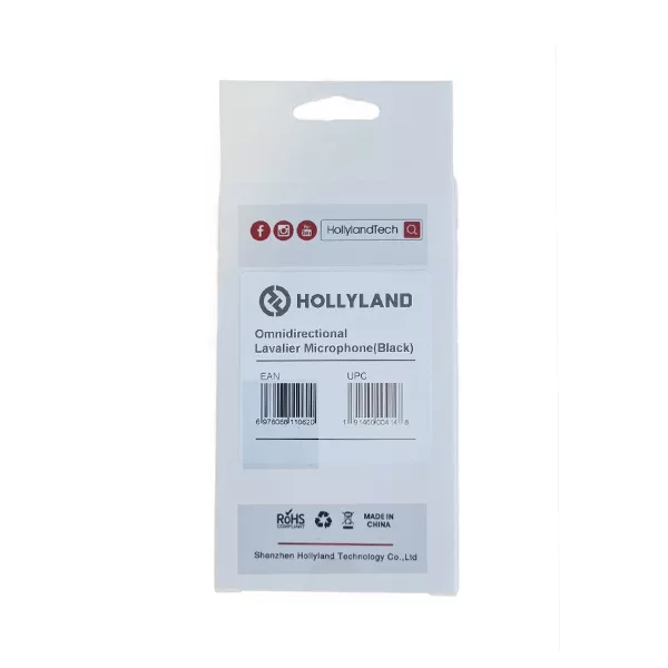 میکروفن یقه ای هالی لند مدل LAVALIER با درگاه اتصال جک 3.5 میلی متری